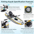 Portable 12FT Lightweight Inflatable PVC Fishing Kayak With Pedal System (SAK64328)