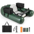 Camouflage Inflatable Fishing Float Tube with Fish Ruler Angling Base 2 Storage Pockets Pump
