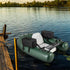 Camouflage Inflatable Fishing Float Tube with Fish Ruler Angling Base 2 Storage Pockets Pump