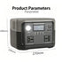 800W 46Ah Portable Power Station 600W/800W 589WH Solar Generator Backup PowerBank for Outdoor Camping, Home Emergency, RV Travel