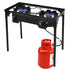 150,000 BTU Double-Burner Outdoor Camp Stove with Adjustable Legs